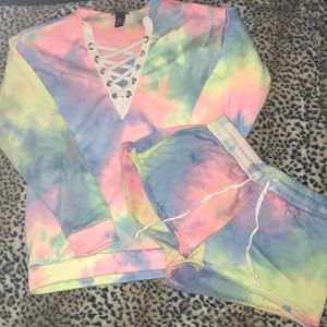 SOLD Tie Dye Sweatshirt and Shorts